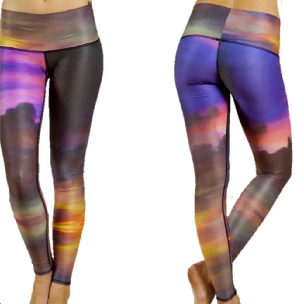 Teeki yoga leggings, ‘Sunset’ multicolored